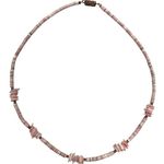 Pale Pink Shell Bead Necklace, Bracelet, & Clip Earring Set Photo 1