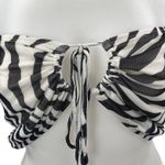 Princess Polly  Black White Striped Zebra Halter Bandeau Tube Crop Top Size 6 Photo 2