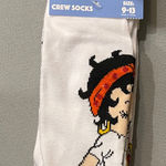 Betty Boop  White and Black Crew Socks with Red Accent Photo 0