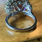 Artistic Rose De France Amethyst Peridot Sterling Silver Ring Size 7 Purple Photo 4