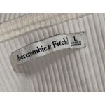 Abercrombie & Fitch White Ribbed Knit Scoop Neck Long Sleeve Bodysuit Size Large Photo 2