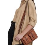 Ralph Lauren Studded Leather Noa Crossbody with Front Pockets, Brown, New w/Tag Photo 15