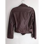 All Saints Balfern Leather Biker Jacket In Deep Berry Size 2 Photo 1