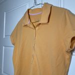 Lilly Pulitzer  Polo Shirt Womens Large Golf Casual Preppy Gold‎ Pink Trim Photo 4