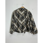 Apostrophe Womans Brown Plaid Long Sleeve 2 Button Short Swing Jacket XL Photo 1