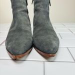 Bleecker and Bond Gray Georgia Suede Zip up Ankle Heeled Boot Photo 5