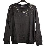 Michael Lauren NWT Black Pearl Embellished Long Sleeve Crew Neck Sweater Size M Photo 0