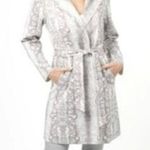 Love Token Kobe Snake Print Tie Waist Jacket Grey White Size XS NWT Photo 0