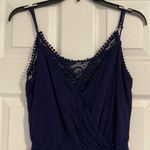 Ambiance Apparel Navy Lace Romper Photo 1