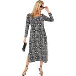 Tuckernuck Hyacinth House Square Neck Sabrina Black Abstract Print Midi Dress SM Photo 5