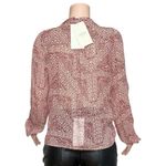 Sézane Abélia Wrap Around Long Sleeve Blouse, Mosaic Ecru Print, FR38/US6 Photo 9