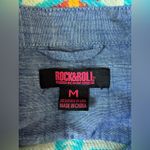 ROCK & ROLL Denim Western Shirt Jacket, Size Medium Blue Photo 4
