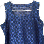 Boutique Lace Sleeveless Top XL Blue & Black Semi-Sheer Photo 2