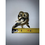 Gold Tone Love Birds with Dangling Heart Brooch signed AJC‎ Photo 3