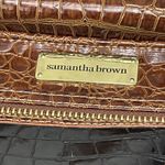 Samantha Brown Bag Women's Brown Black Faux Croc Weekender Overnight Tote Photo 9