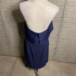 Naked Zebra Naked‎ Zebra Navy Blue Strapless Layered Bodice Solid Color Dress Size Large Photo 2