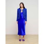 L'Agence Angelina Tweed Blazer Pop Cobalt Green Multi Size 2 New with Tags Photo 1