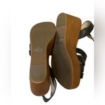 Marc Fisher  Pastya Black Leather Wedge Platform Sandals Shoes New w/ box Size 8 Photo 4