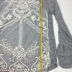 Altar'd State Gray Lace Detail Top with Bell Sleeves S Photo 4