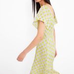 ZARA NWT Satin Polka Dot Flutter Sleeve Midi Dress Photo 1