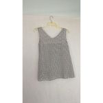 Worthington  Womens Medium Sleeveless Blouse White Green‎ Black Checkered Photo 3