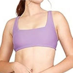 Speedo  Women's Square Neck Bikini Top Sz S UPF 50+ NWT Purple Photo 0