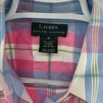 Ralph Lauren Multicolor Plaid Sleeveless button up pastel colorful feminine M Photo 6