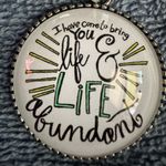 Plunder I have come to bring you life & abundant Silver and Green long necklace Photo 2