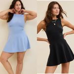 Aerie New Bundle Low Back Mini Dress Small Light Blue Black Athletic Athleisure Photo 1