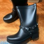Dirty Laundry NWT  Biker Style Rain Boots Black with studs size 7 new Photo 1