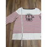 Talbots Nautique Anchor Striped Boatneck Top Red White Long Sleeve 2X Petite Photo 8