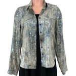 Anthropologie NWT Pilcro Shrunken Sequin Blouse Iridescent Tie Dye Size XS Photo 1