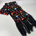 Sanrio Hello Kitty Black Colorful Rainbow Knit Rectangle Scarf Cute Back to School 2007 Photo 0