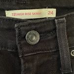 Levi's 721 Distressed Black High Rise Jeans Photo 3