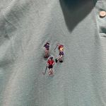 Vintage Pivot Rules Turquoise Women's Golf‎ Short Sleeve Polo Shirt Medium Blue Photo 3