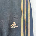 Adidas  Womens Tiro 17 Black Tapered Training Pants Sz XS Gold Stripe Track Zip Photo 4