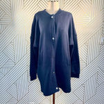 Anthropologie Deletta Murray Coat Sweatshirt Bomber Cotton Navy Blue Size Small Photo 2