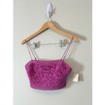 Free People  Fp One Lyra Bralette Crochet Embroidered Smocked Strap Top Size M Photo 2
