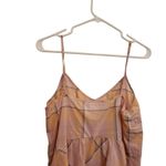 Old Navy  Orange Plaid Sleeveless Casual  Peplum V-Neck Chic Tank Top Medium Photo 3