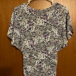 CAbi  Floral Flutter Sleeve Multicolored Chic Business Casual Blouse Size XS Photo 6