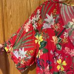 Karen Kane  Fresh Squeeze Short Sleeve Tie-Front Top Red Tropical Floral Size 3X‎ Photo 8
