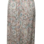 Jantzen Vintage 80s pink & blue paisley print pull on midi skirt size 8 Photo 3