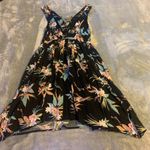 Size XS Coco + Jaimeson Black Floral Sundress Lace Up Front Low Back Shark Bite Photo 2