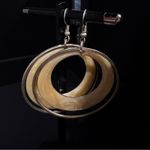 Vintage lucite cream/gold double hoop earrings Gold Photo 5