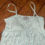 Green Sleeveless Spaghetti Strap Tank flowy babydoll tank top Size 4 Photo 2