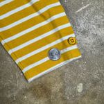 Talbots  Women’s Striped Boatneck Long Sleeve Top M Mustard Yellow‎ White Cotton Photo 8