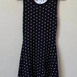 NWOT HYPR Women's Size M/L Knit Polka Dot Fit and Flare Sleeveless Dress Black Photo 2
