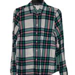 J.Crew J. Crew Flannel Shirt Size XS Boy Fit Green Pink White Plaid 100% Cotton Womens Photo 0