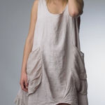 Tempo Paris  LINEN DRESS Size Large White Photo 0