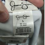 Jessica Simpson  NWT Size Large Navy Blue White Tiled Geo Swimwear Bikini Bottom Photo 3